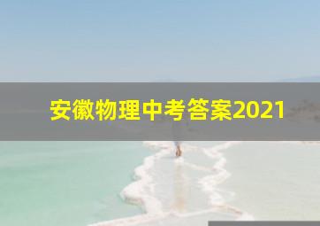 安徽物理中考答案2021