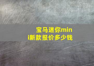 宝马迷你mini新款报价多少钱