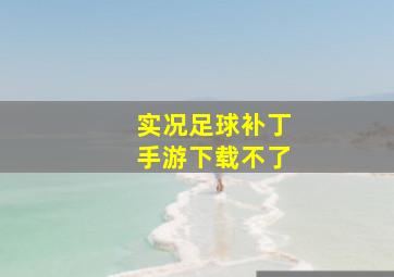 实况足球补丁手游下载不了