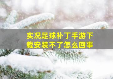 实况足球补丁手游下载安装不了怎么回事