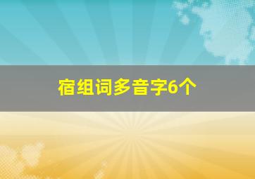 宿组词多音字6个