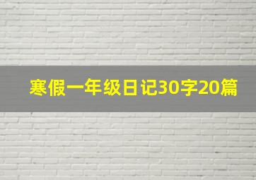 寒假一年级日记30字20篇