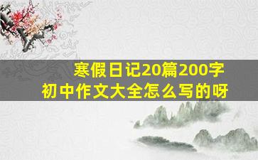 寒假日记20篇200字初中作文大全怎么写的呀