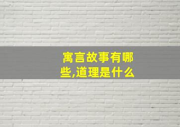 寓言故事有哪些,道理是什么