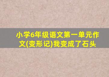 小学6年级语文第一单元作文(变形记)我变成了石头