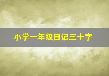 小学一年级日记三十字