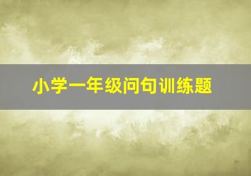 小学一年级问句训练题