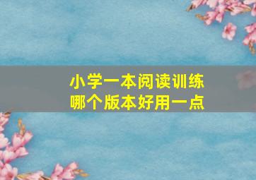 小学一本阅读训练哪个版本好用一点