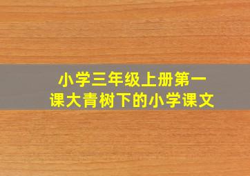 小学三年级上册第一课大青树下的小学课文