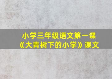 小学三年级语文第一课《大青树下的小学》课文