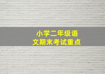 小学二年级语文期末考试重点