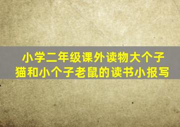 小学二年级课外读物大个子猫和小个子老鼠的读书小报写