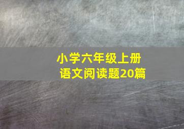 小学六年级上册语文阅读题20篇