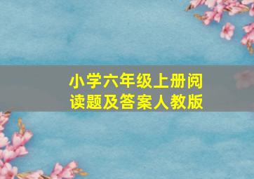 小学六年级上册阅读题及答案人教版