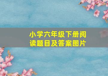 小学六年级下册阅读题目及答案图片