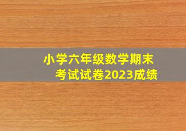 小学六年级数学期末考试试卷2023成绩