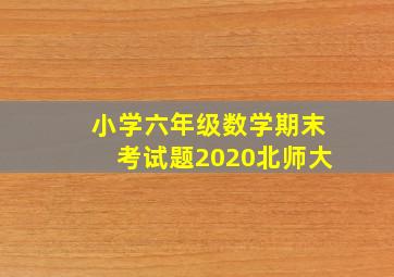 小学六年级数学期末考试题2020北师大