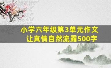 小学六年级第3单元作文让真情自然流露500字