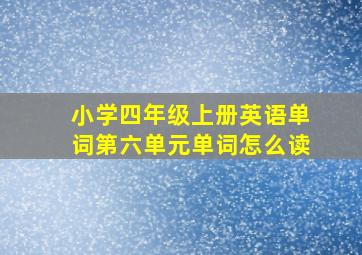 小学四年级上册英语单词第六单元单词怎么读