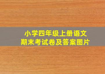 小学四年级上册语文期末考试卷及答案图片