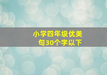 小学四年级优美句30个字以下