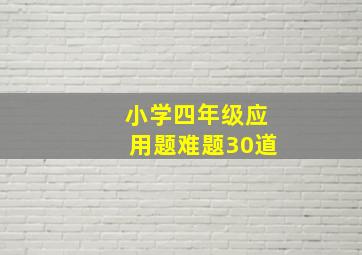 小学四年级应用题难题30道