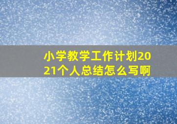 小学教学工作计划2021个人总结怎么写啊