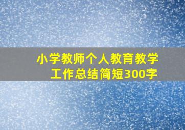 小学教师个人教育教学工作总结简短300字