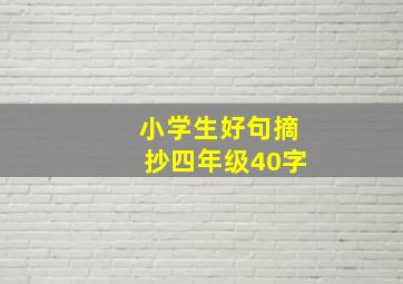 小学生好句摘抄四年级40字