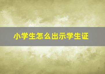 小学生怎么出示学生证