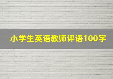 小学生英语教师评语100字