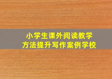 小学生课外阅读教学方法提升写作案例学校