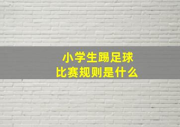 小学生踢足球比赛规则是什么