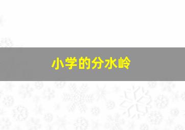 小学的分水岭