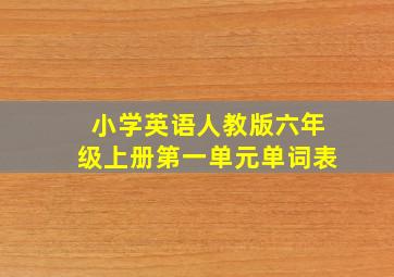 小学英语人教版六年级上册第一单元单词表