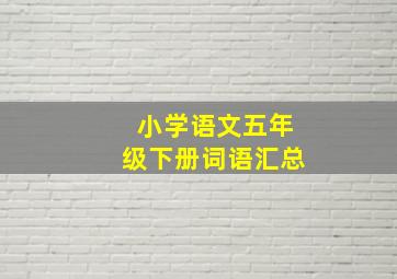 小学语文五年级下册词语汇总