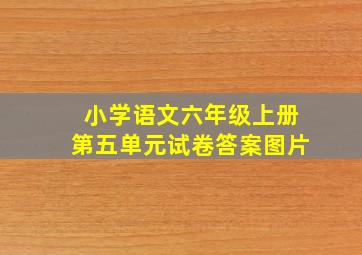 小学语文六年级上册第五单元试卷答案图片