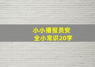 小小播报员安全小常识20字