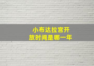 小布达拉宫开放时间是哪一年