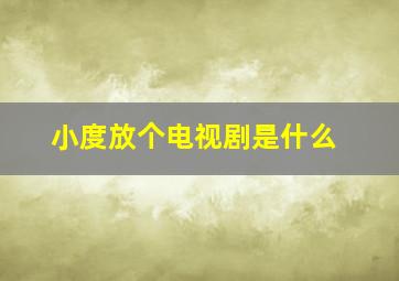 小度放个电视剧是什么