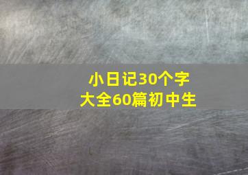 小日记30个字大全60篇初中生