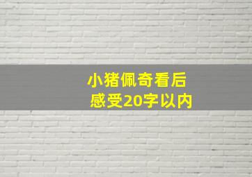 小猪佩奇看后感受20字以内