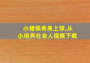 小猪佩奇身上穿,从小培养社会人视频下载