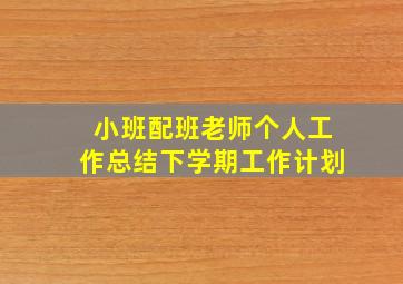 小班配班老师个人工作总结下学期工作计划