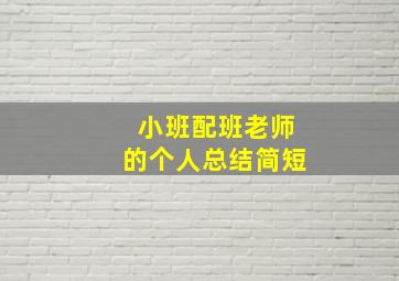 小班配班老师的个人总结简短