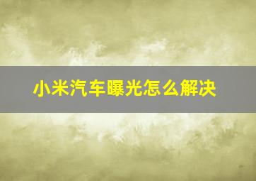 小米汽车曝光怎么解决