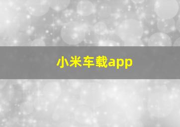 小米车载app