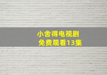 小舍得电视剧免费观看13集