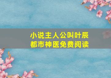 小说主人公叫叶辰都市神医免费阅读