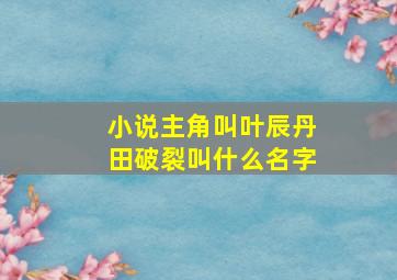 小说主角叫叶辰丹田破裂叫什么名字